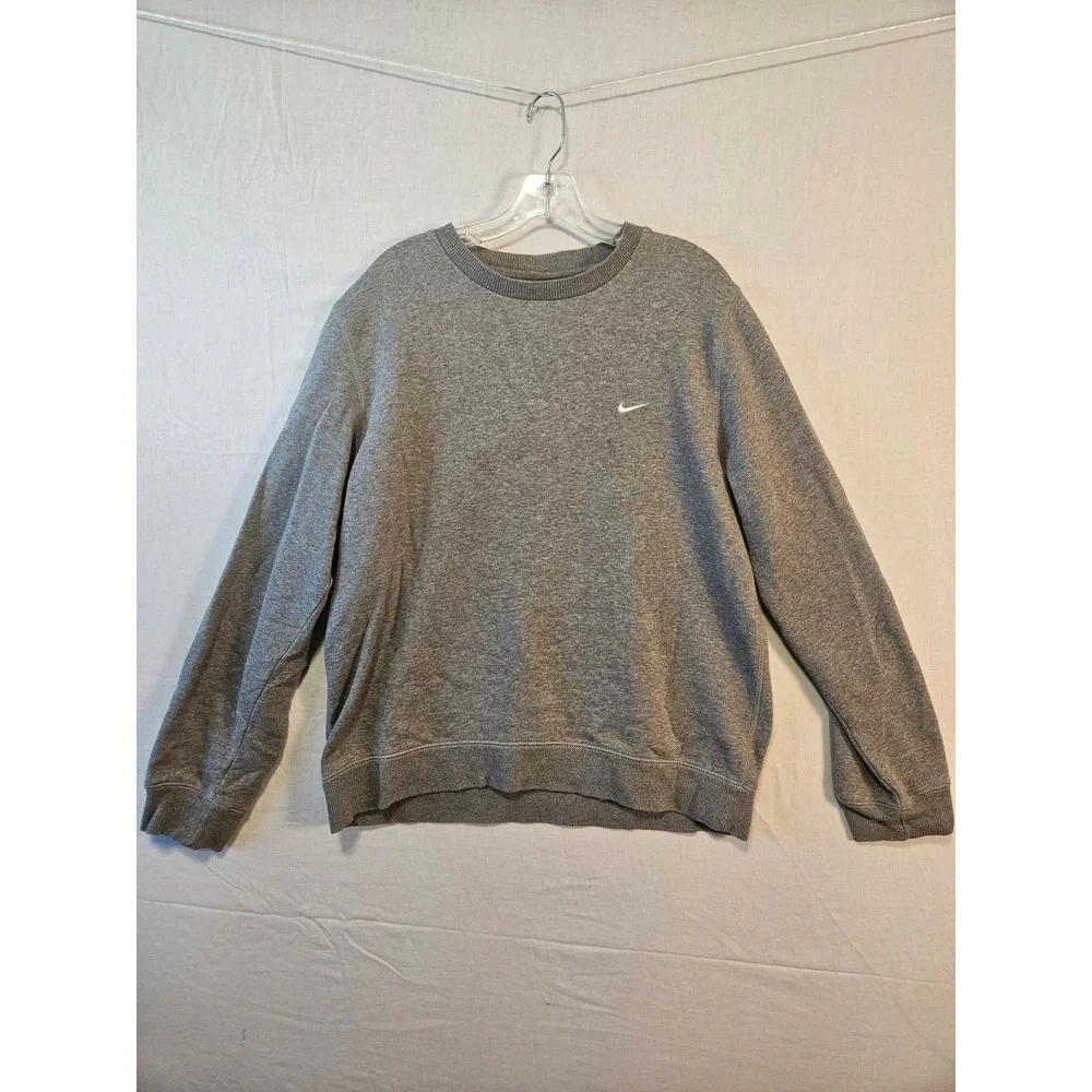 Nike Athletic Dept Mens Gray Crewneck Sweatshirt Embroidered Swoosh Large 2561